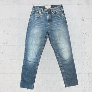 Everlane Women's The Curvy Cheeky Jean Crop Raw Hem Mom Jeans High Rise Size 25